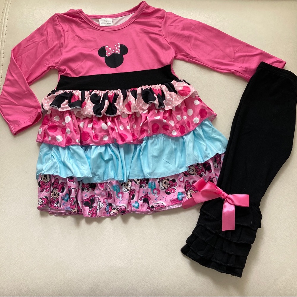 Minnie Mouse cute ruffle pants tunic outfit
